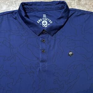 Zero Foxtrot Polo Shirt Mens XL Blue Camo Short Sleeve Golf Performance